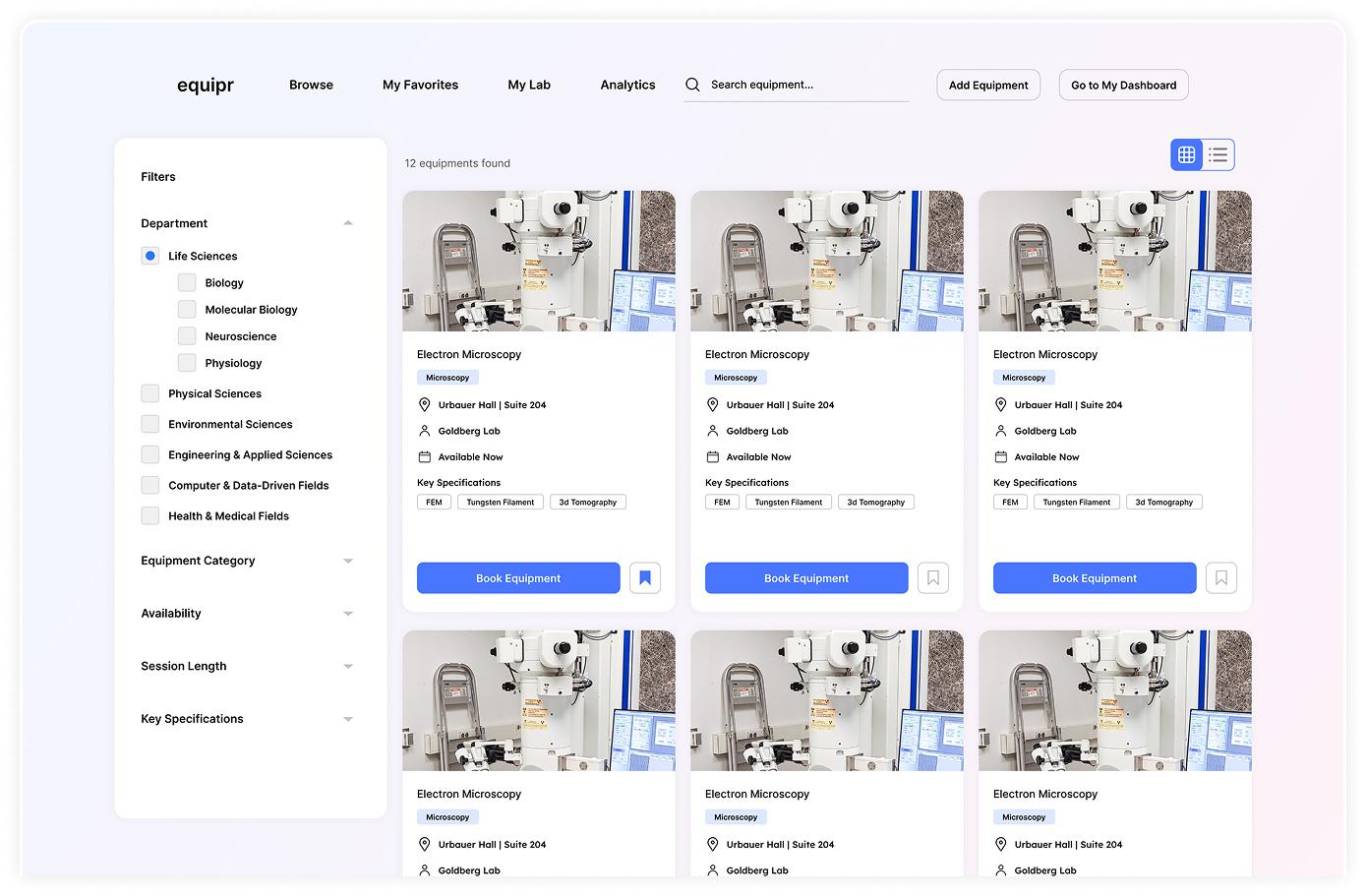 Equipr platform preview